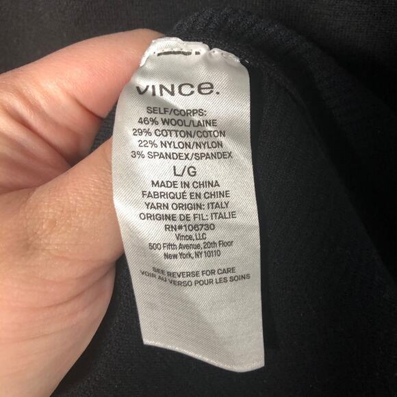 Vince Multi Stitch Wool Dress Black Hematite L New - Picture 5 of 11